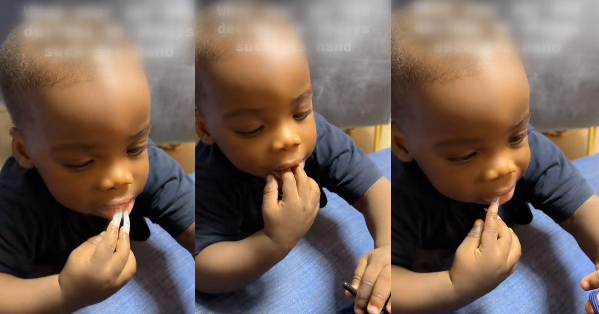 Nigerian mum shares how she handled her son who likes sucking his hand (WATCH)