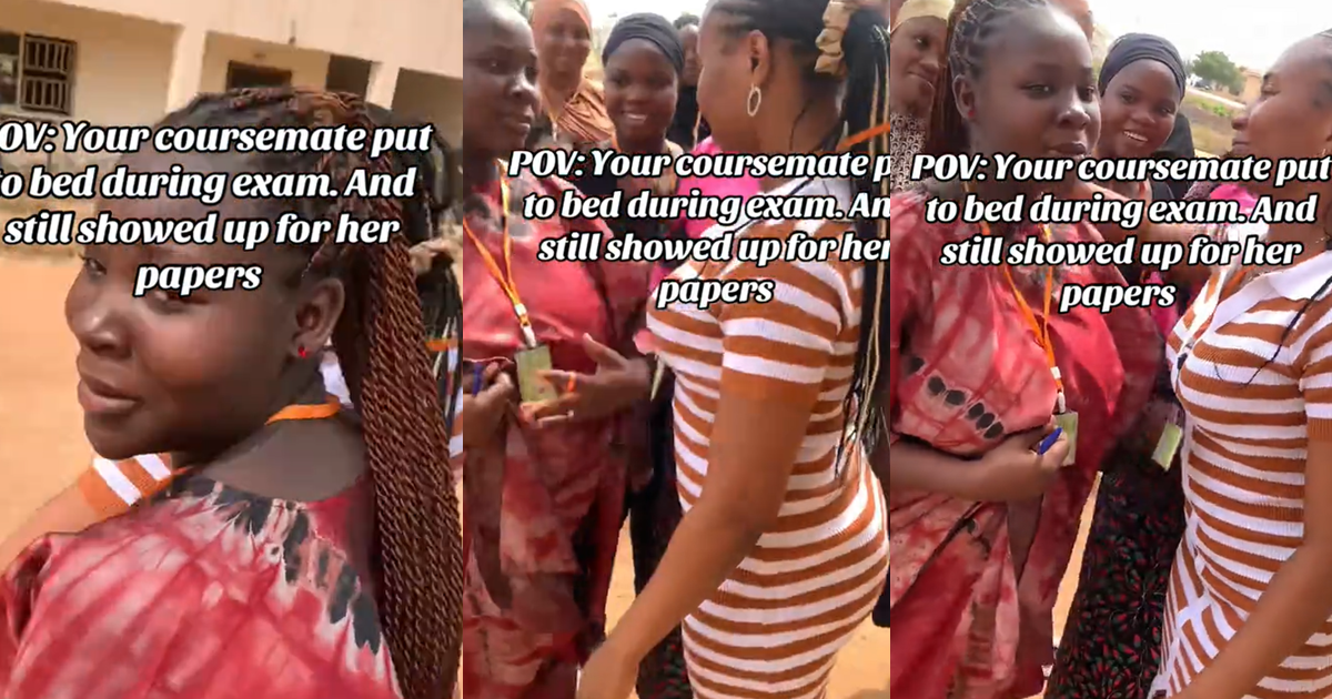 Students celebrate as their course mate showed up for her exams after delivering a baby boy (VIDEO)