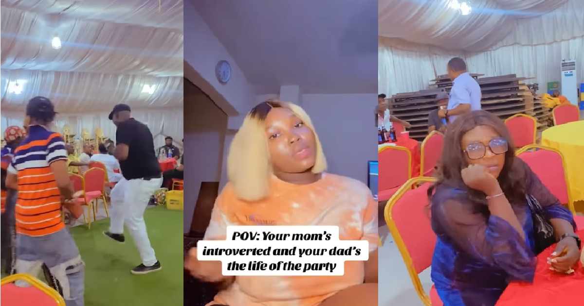 Lady Shares A Video Showing The Difference Between Her Introverted Mother And Extroverted Father (WATCH)