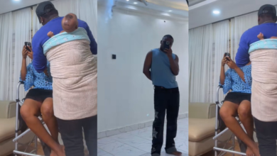 Photo of “Proud father in the making” – Make-up artist comforts client’s baby during their makeup session (WATCH)