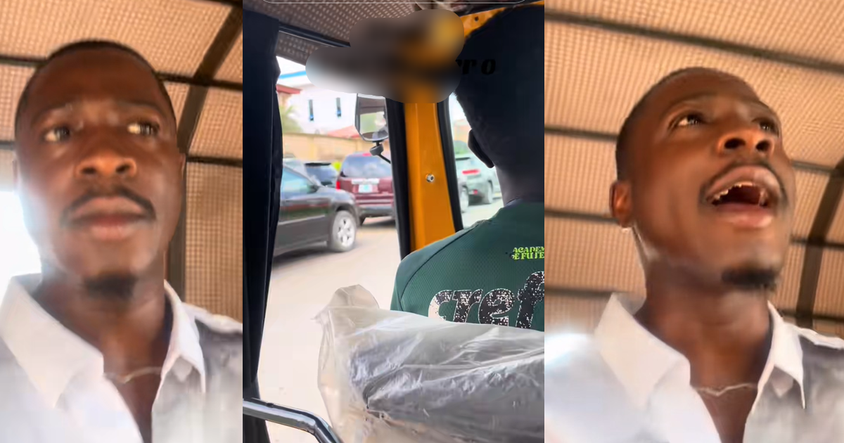 “Abeg carry passenger, I no charter o” – Man called out to a Keke Napep rider to avoid paying for the extra seats (WATCH)