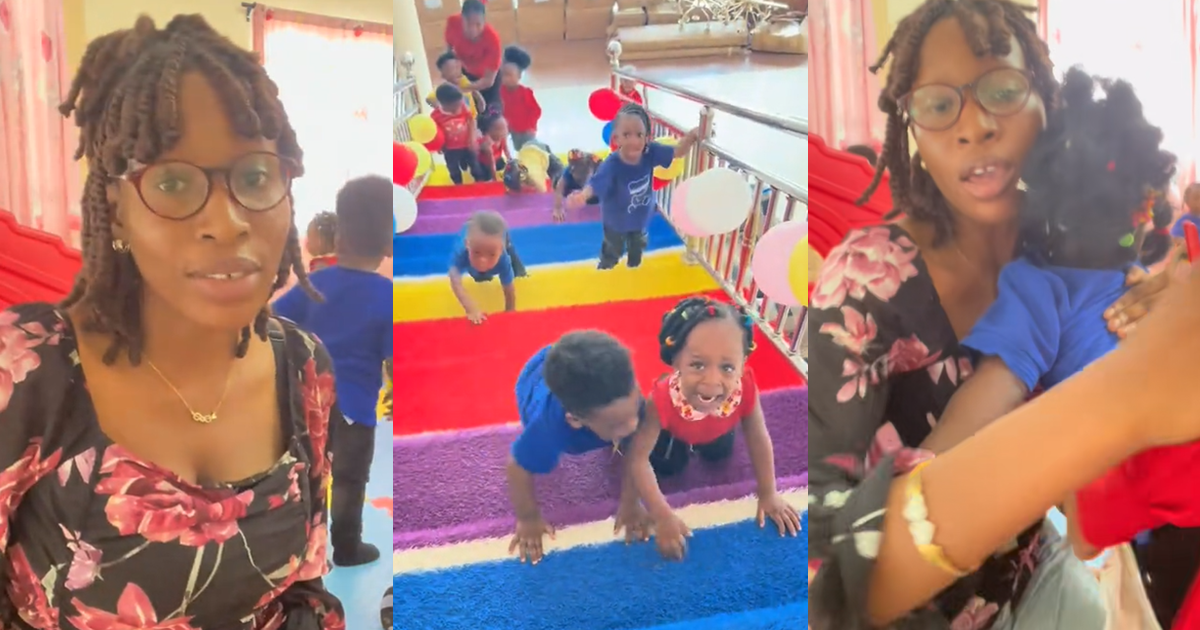 Lady shares the kids’ reaction when she informed them about leaving after she visited the baby daycare (WATCH)