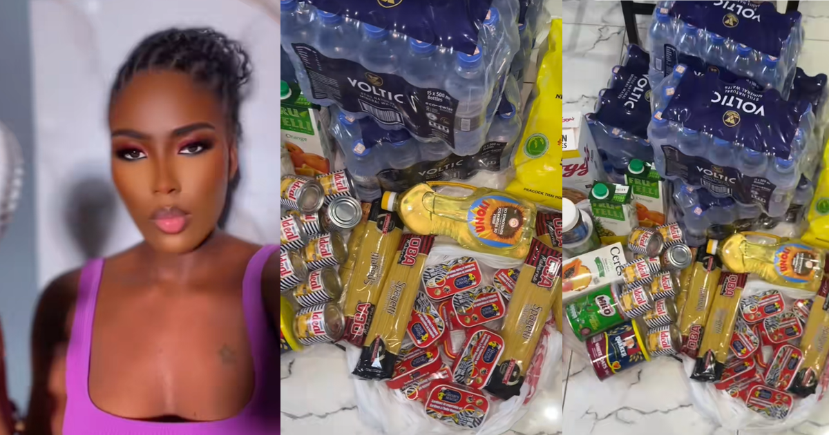 “Oga don use style pay your bride price” – Lady stúnned by the massive provision her talking stage bought after requesting a pack of water (VIDEO)