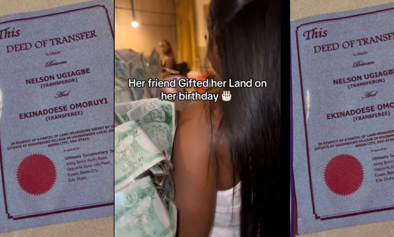 Photo of Lady surprises her friend with Land as a Birthday Gift (WATCH)